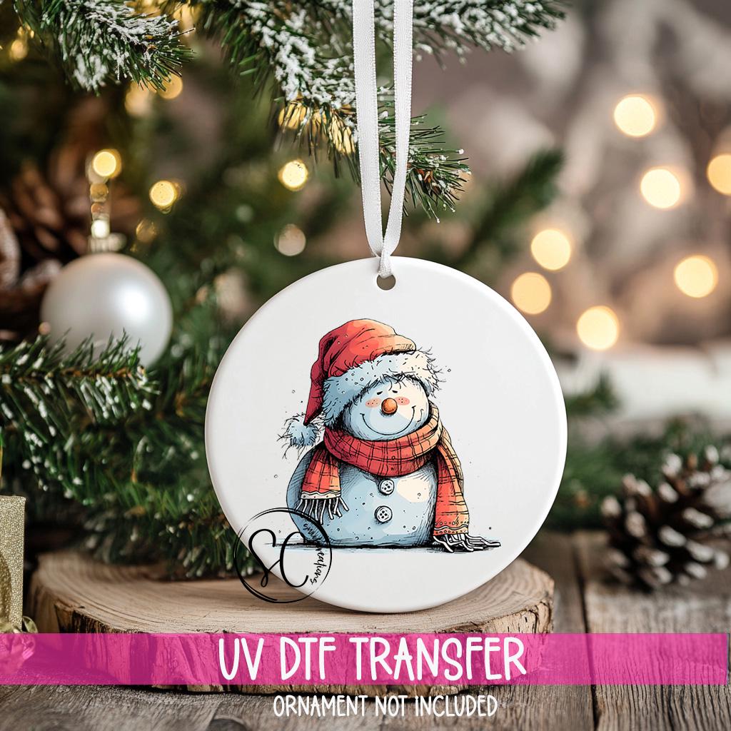 Snowman Christmas UV DTF Transfer for Ornament O-1295UV