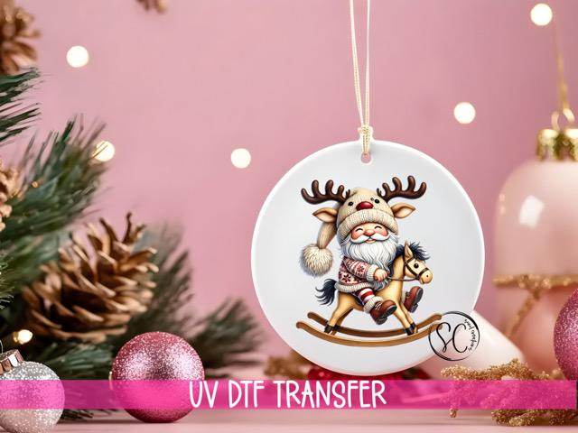 Santa Christmas UV DTF Ornament Transfer O-1106UV