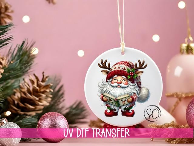 Santa Christmas UV DTF Ornament Transfer O-1110UV