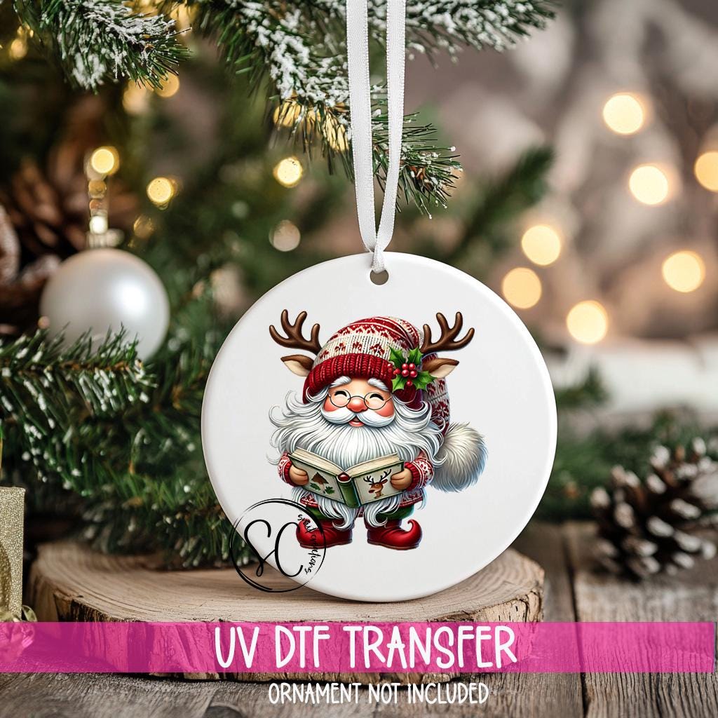 Santa Christmas UV DTF Ornament Transfer O-1110UV