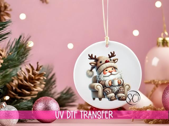 Santa Christmas UV DTF Ornament Transfer O-1113UV