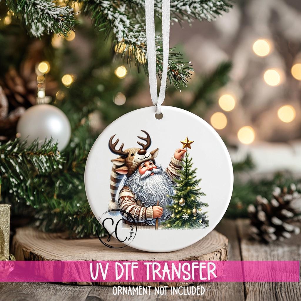 Santa Christmas UV DTF Transfer for Ornament | O-1124UV