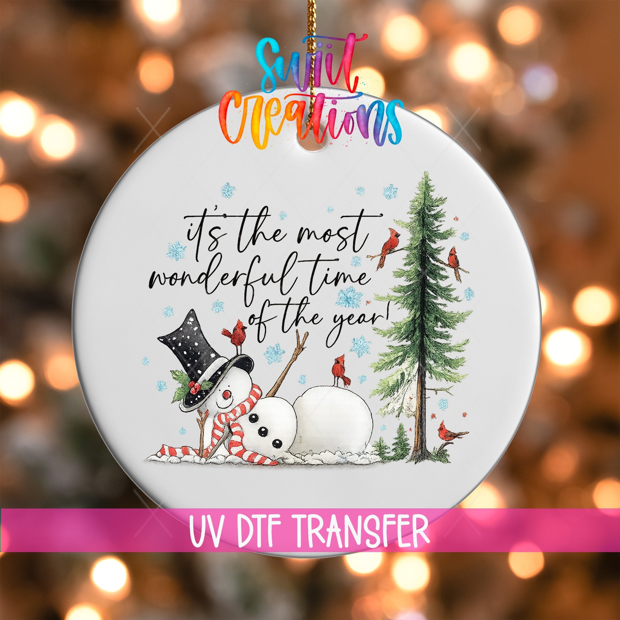It’s The Most Wonderful Time Of The Year UV DTF Ornament Transfer | O-1854 - Swiit Creations