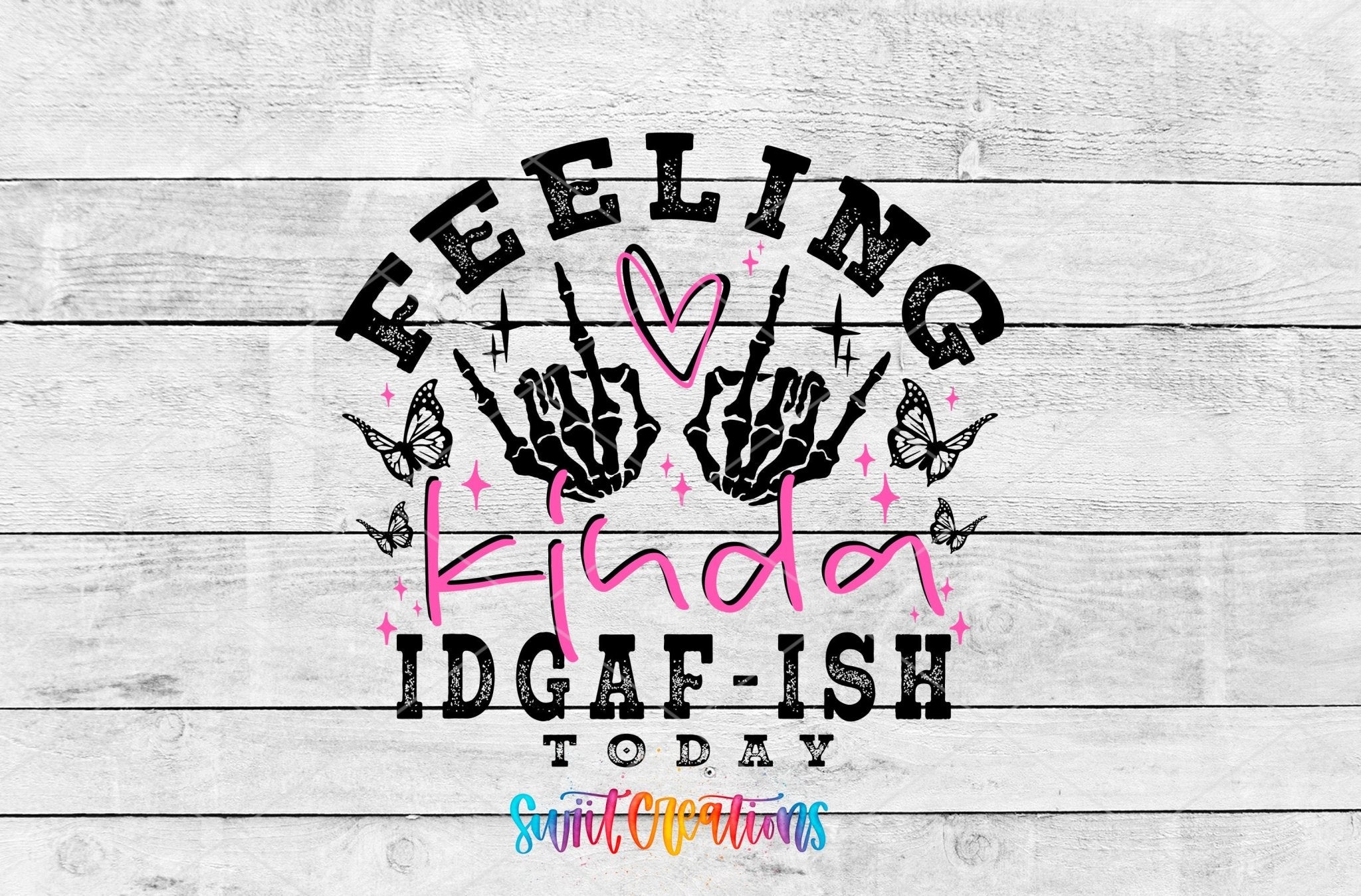 Kinda IDGAFish Today Motel Keychain UV DTF Transfer Decal | MK1423 - Swiit Creations