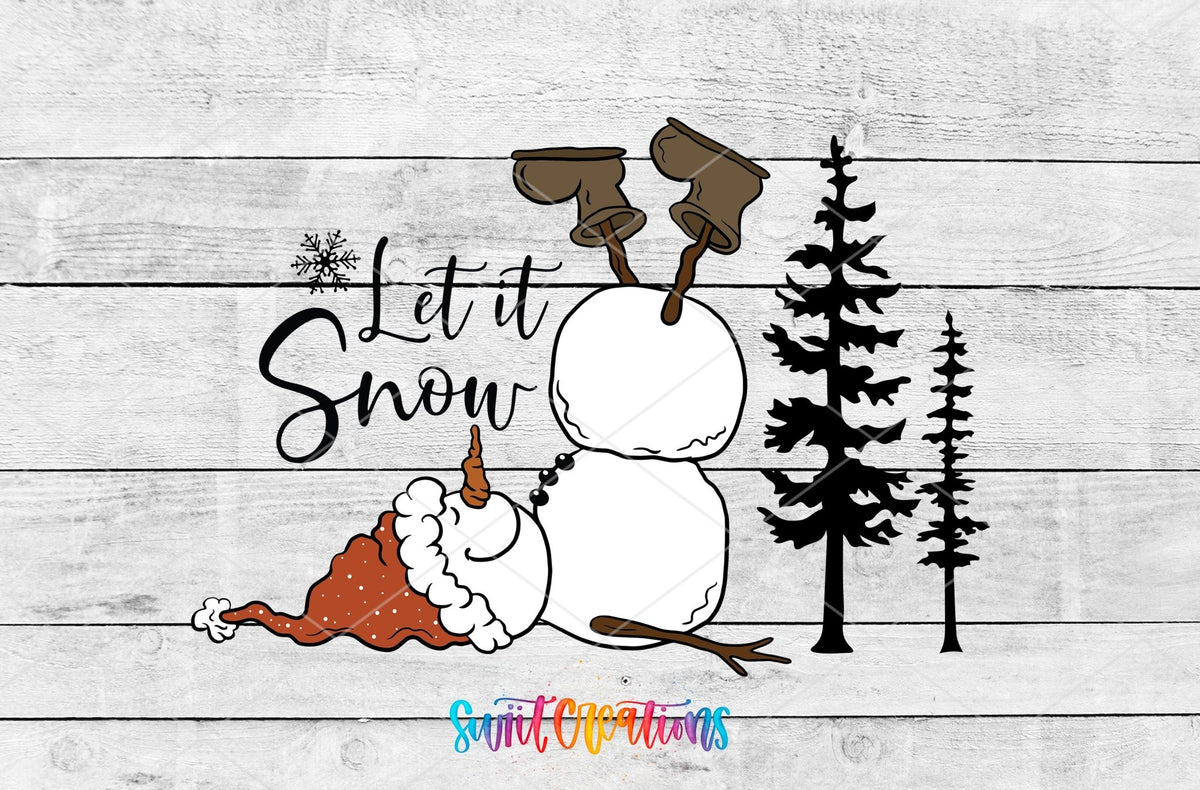 Let It Snow Snowman Winter UV DTF Decal | Christmas Tumbler Decal | UV1089 - Swiit Creations