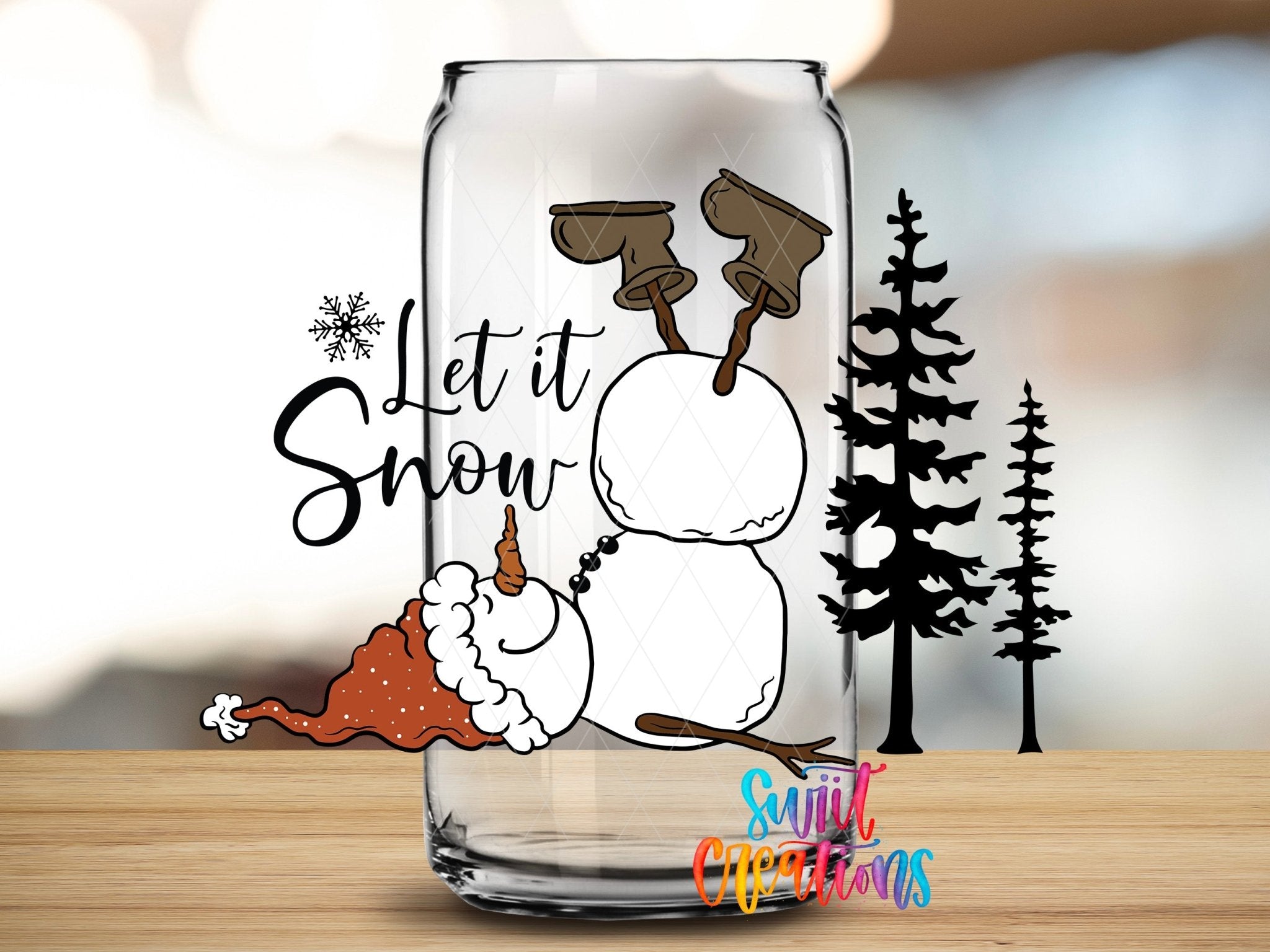 Let It Snow Snowman Winter UV DTF Decal | Christmas Tumbler Decal | UV1089 - Swiit Creations
