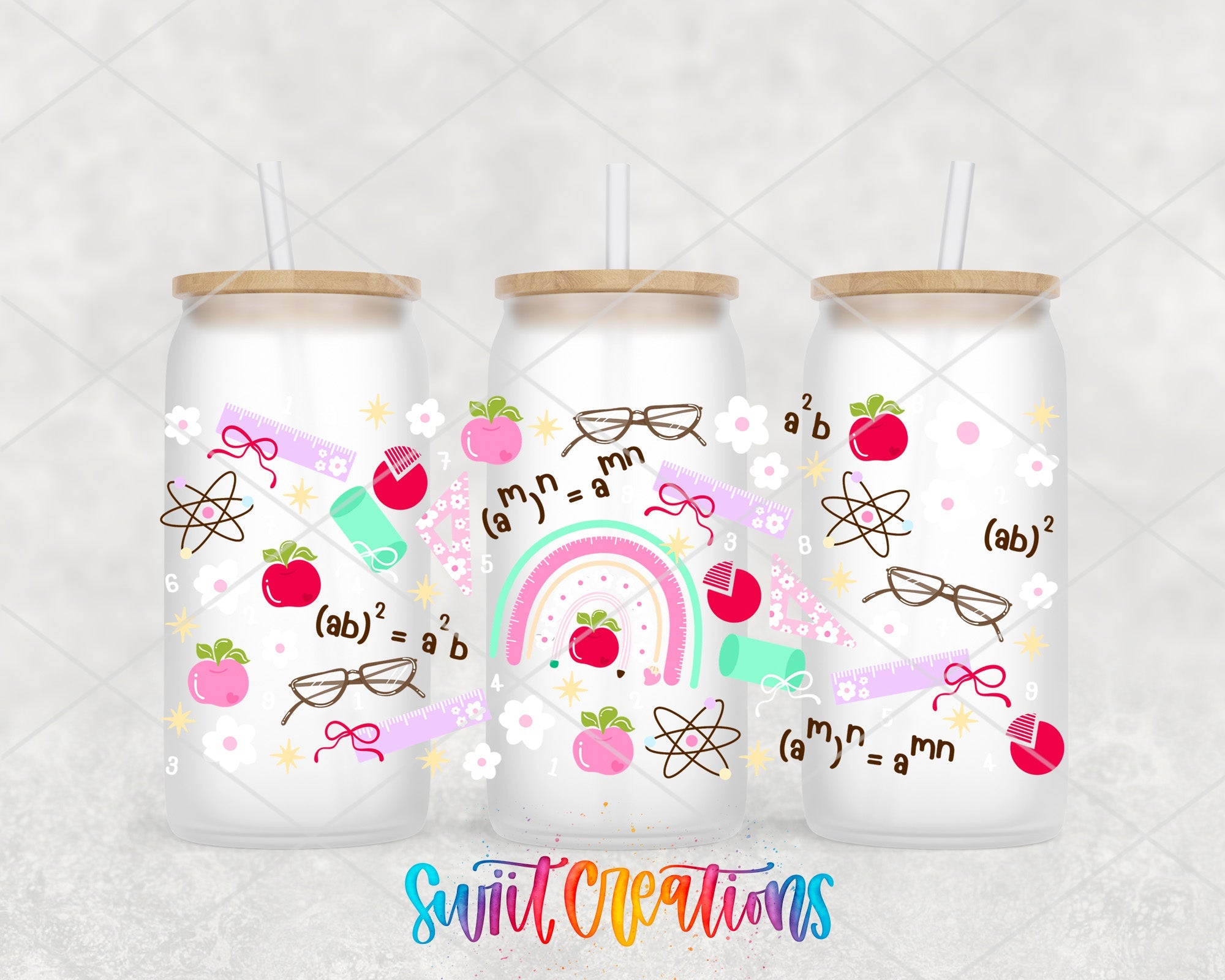 Math Time UV DTF Transfer Tumbler Wrap | Teacher Math Transfer | School Themed UV DTF | DTF325 - Swiit Creations