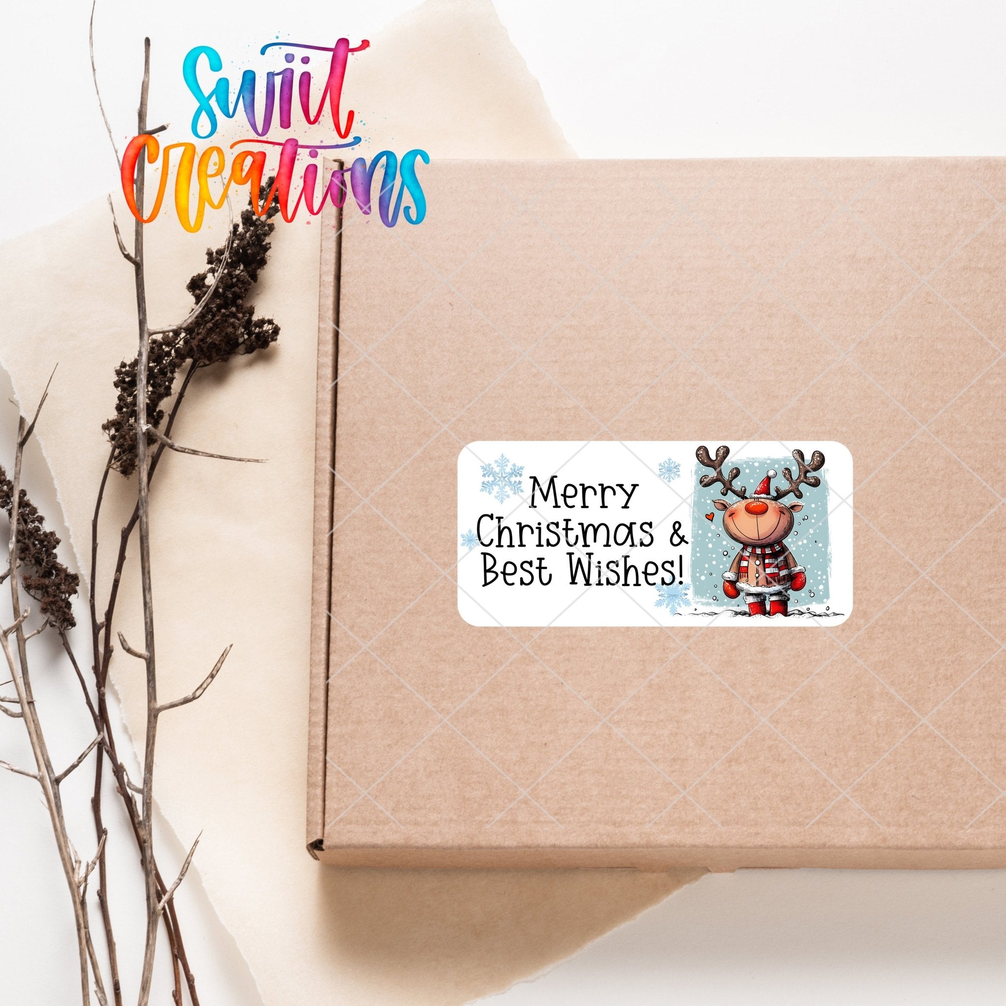 Merry Christmas Reindeer Sticker | SB52 - Swiit Creations