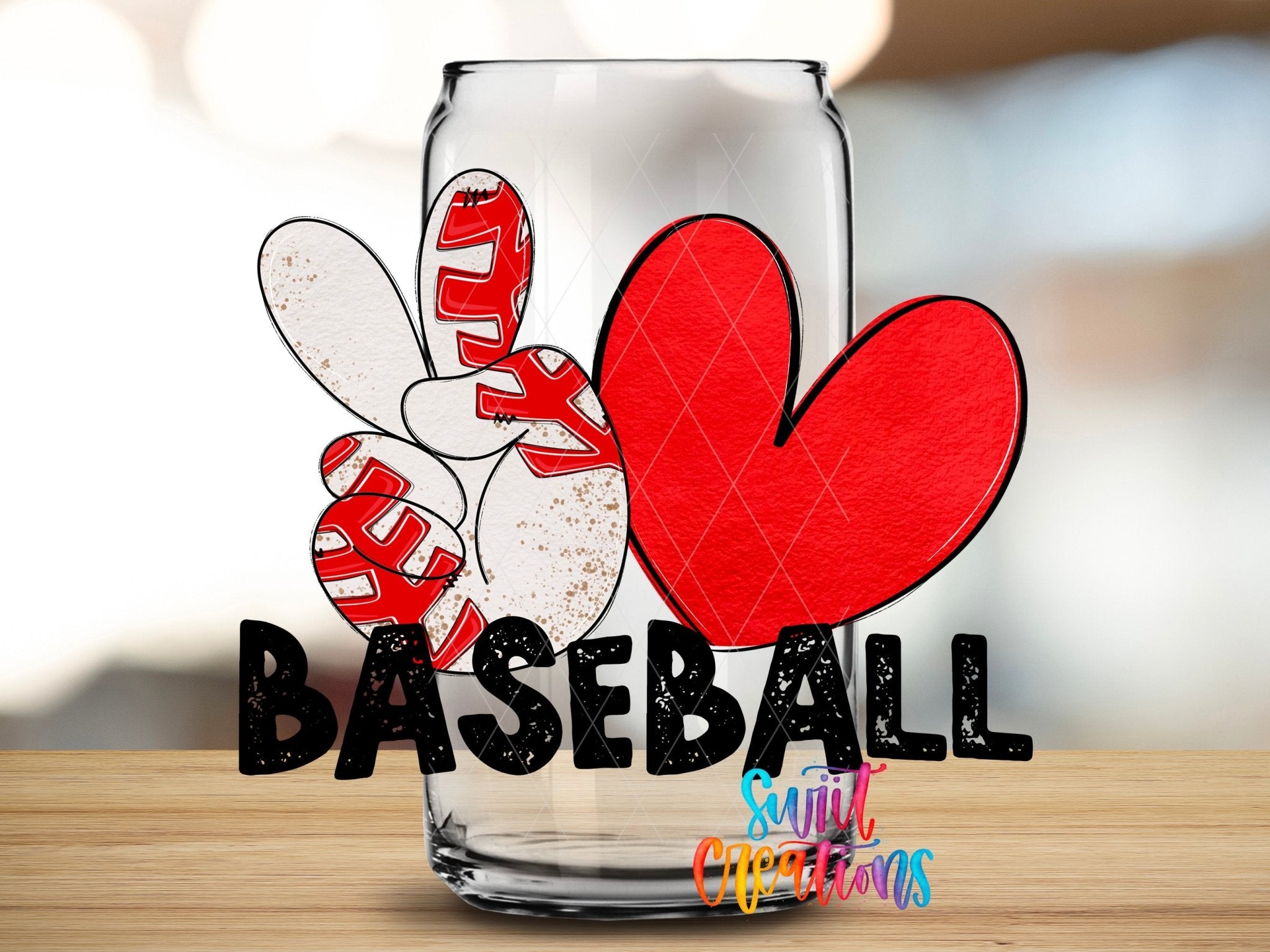 Peace Love Baseball UV DTF Cup Decal | UV1549 - Swiit Creations