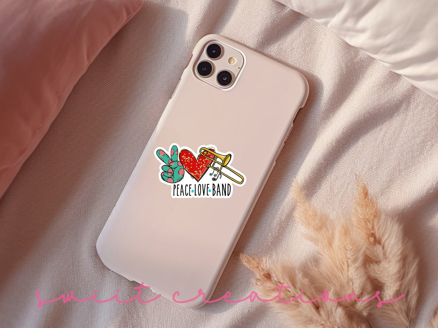 Peace Love Trombone Sticker SS310 - Swiit Creations