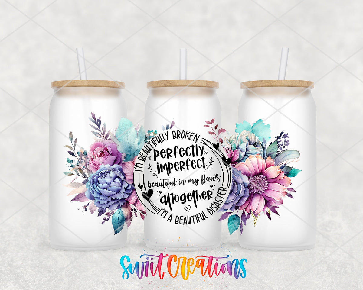 Perfectly Imperfect UV DTF Transfer Tumbler Wrap | Floral Self Love | DTF205 - Swiit Creations