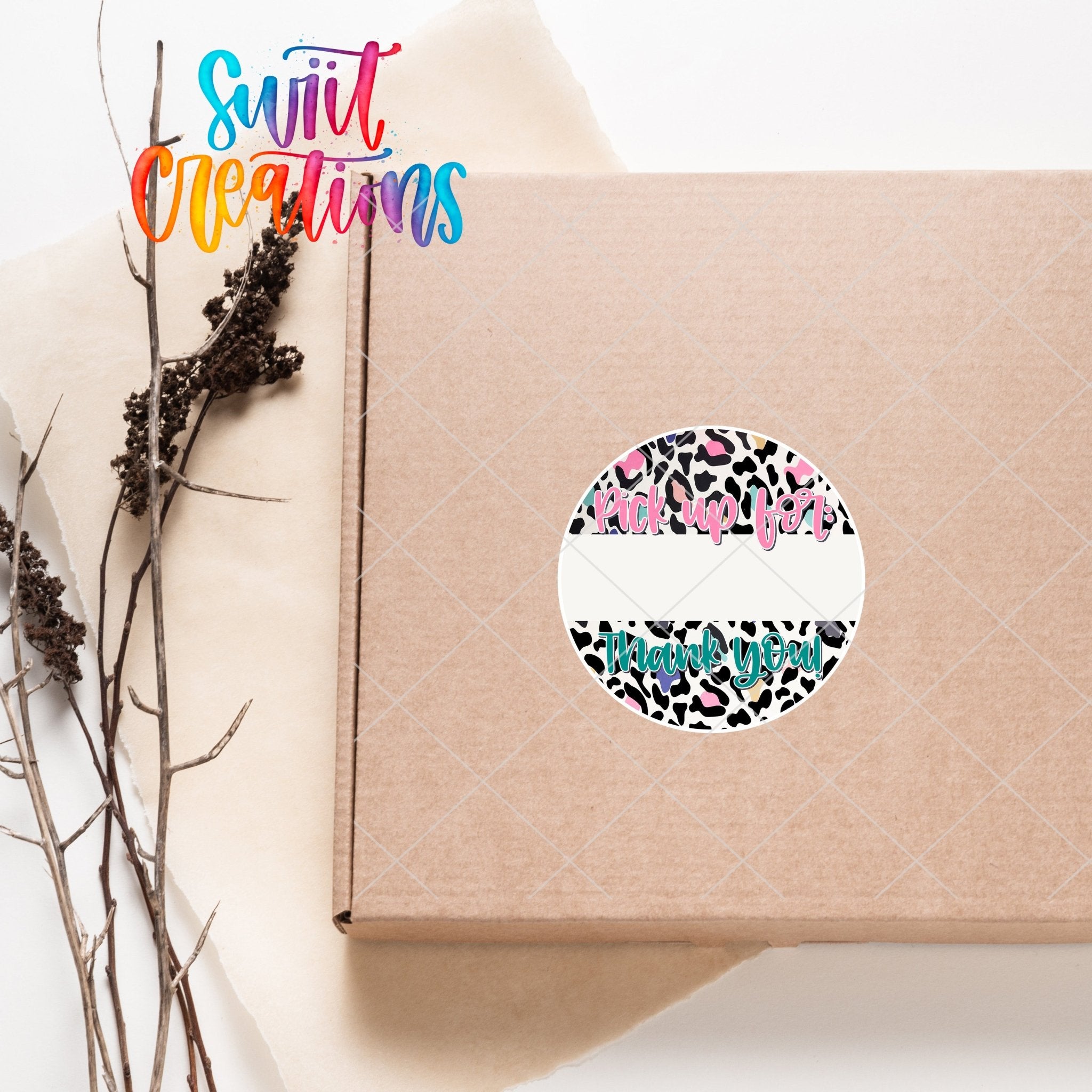 Pick Up For Thank You Sticker |Custom Order Packaging Sticker | SB70 - Swiit Creations