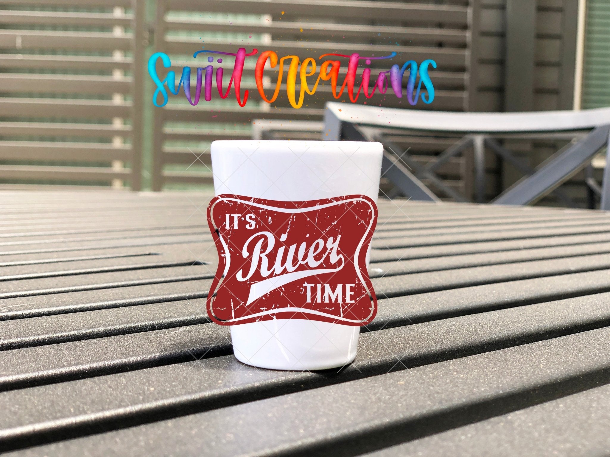 River Time UV DTF Shot Glass Transfer | SG866 - Swiit Creations