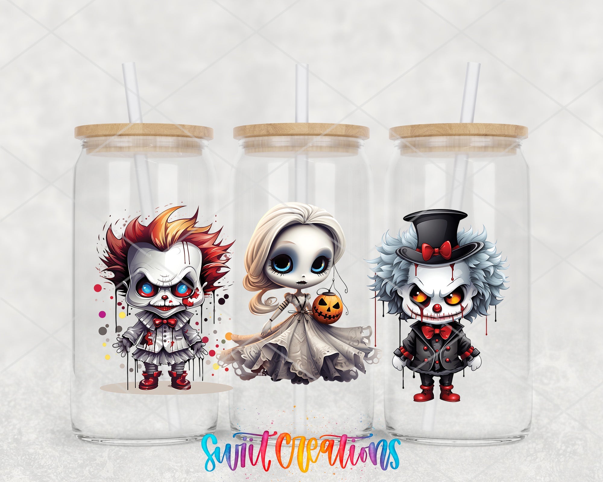 Scary Creature Doll Halloween UV DTF Transfer Tumbler Wrap | DTF144 - Swiit Creations