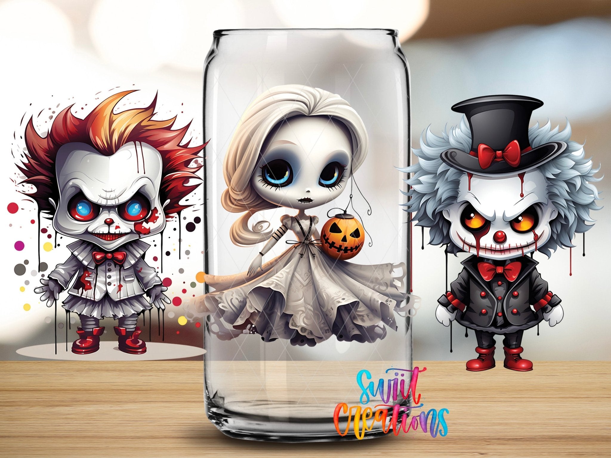 Scary Creature Doll Halloween UV DTF Transfer Tumbler Wrap | DTF144 - Swiit Creations