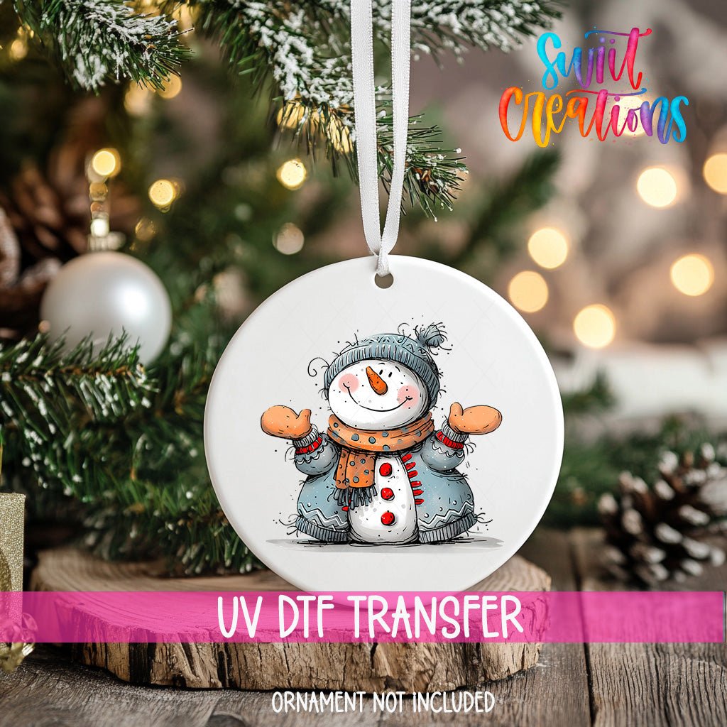 Snowman Christmas UV DTF Ornament Transfer | O-1282 - Swiit Creations