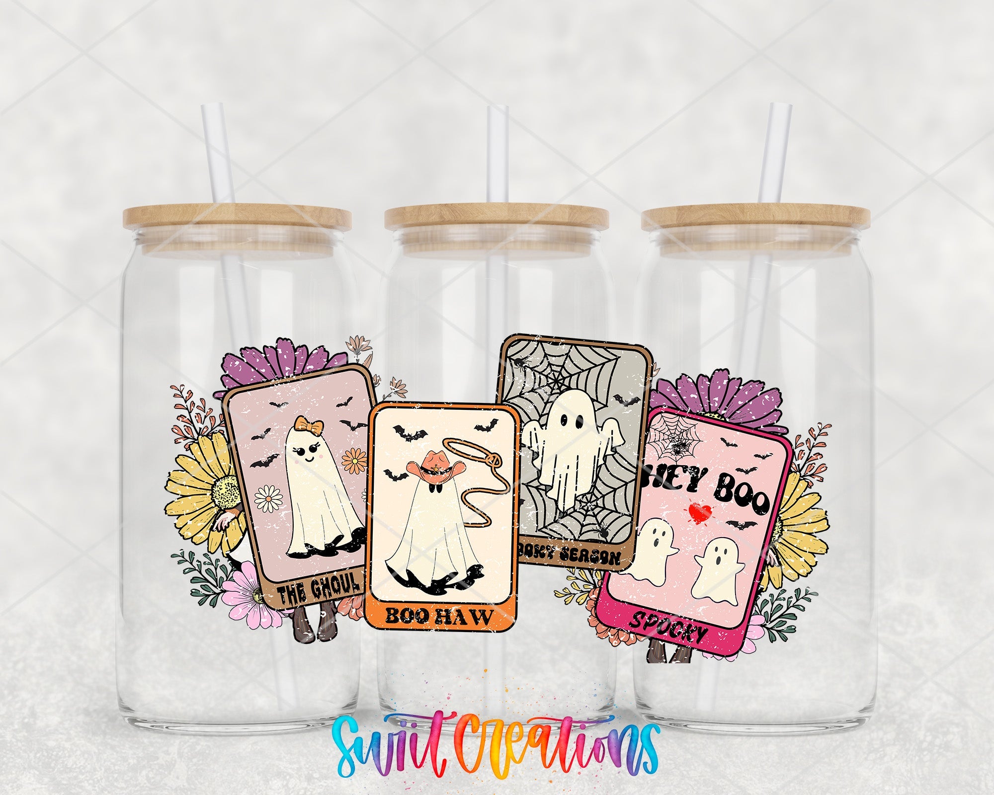 Tarot Ghost Halloween UV DTF Transfer Tumbler Wrap | DTF128 - Swiit Creations