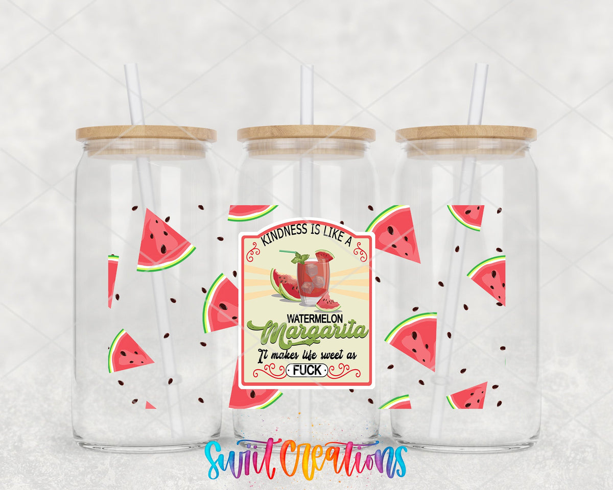 Watermelon Margarita UV DTF Transfer Tumbler Wrap | Funny Summer Drink | DTF213 - Swiit Creations