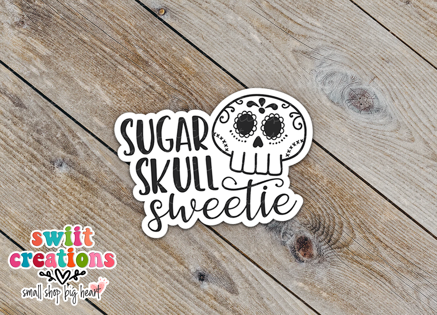 Sugar Skull Sweetie Waterproof Sticker (SS227) | SCD201