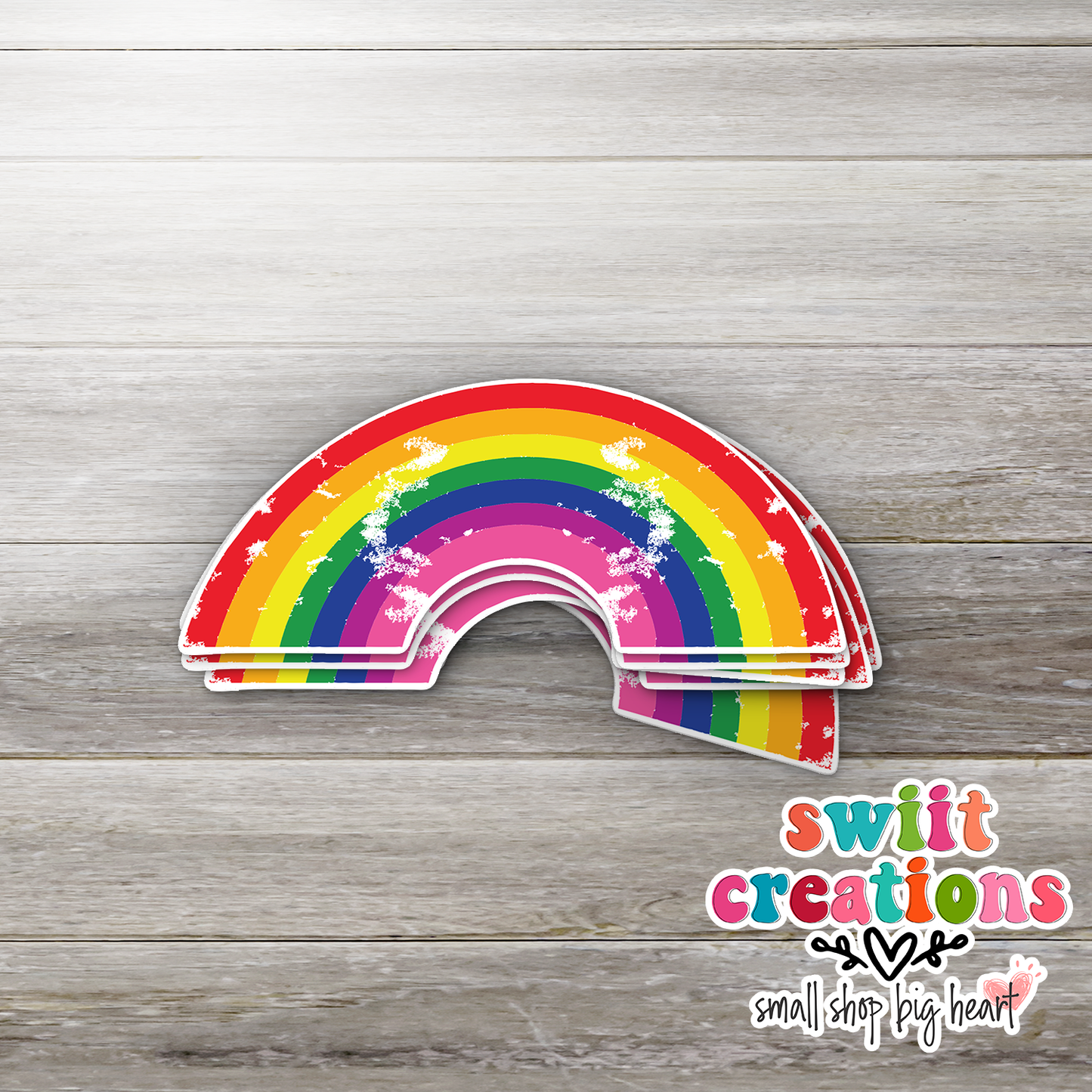 Grunge Rainbow Waterproof Sticker (SS083) | SCD249