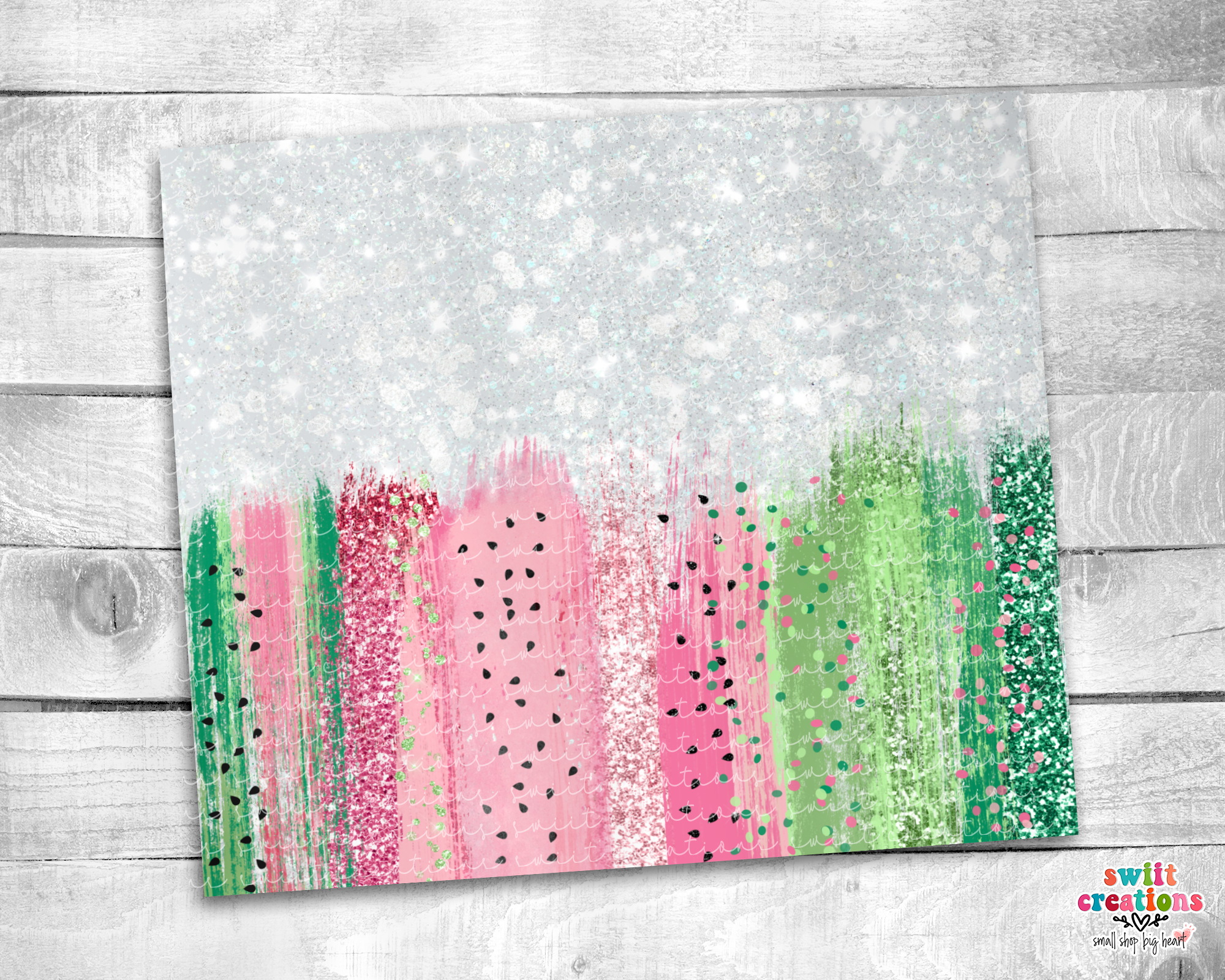 Watermelon Glitter Tumbler (T195)