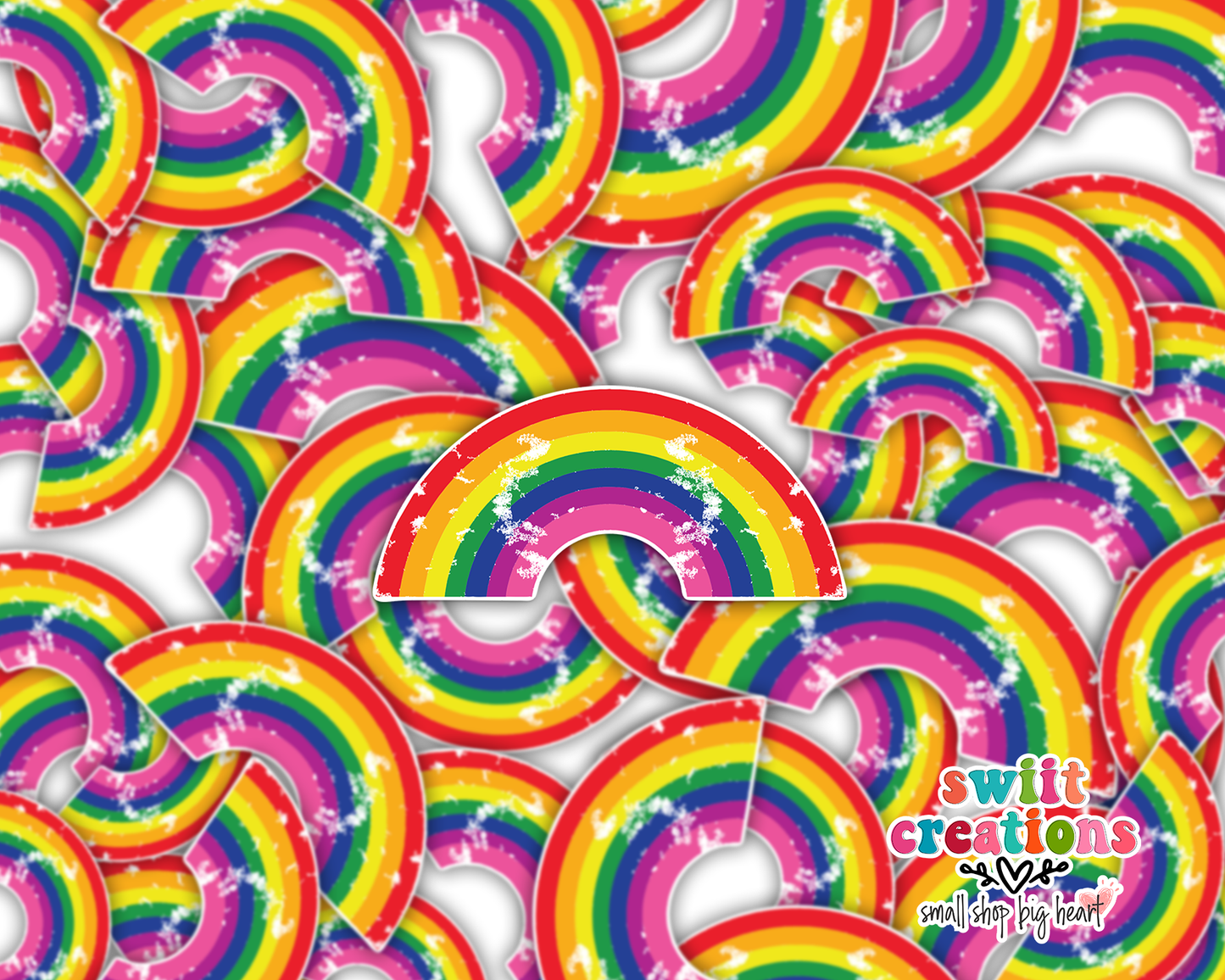 Grunge Rainbow Waterproof Sticker (SS083) | SCD249