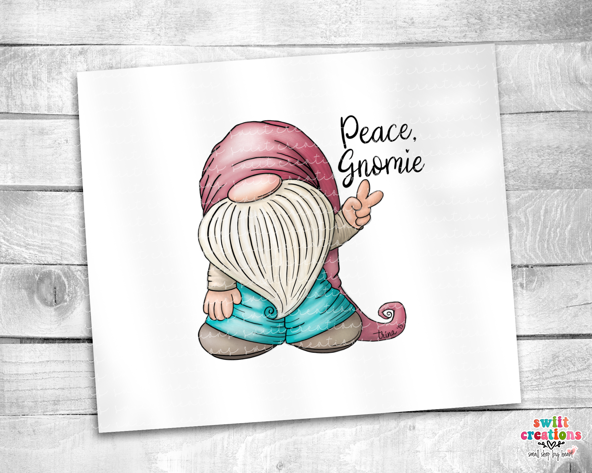 Peace Gnomie Tumbler (T031)