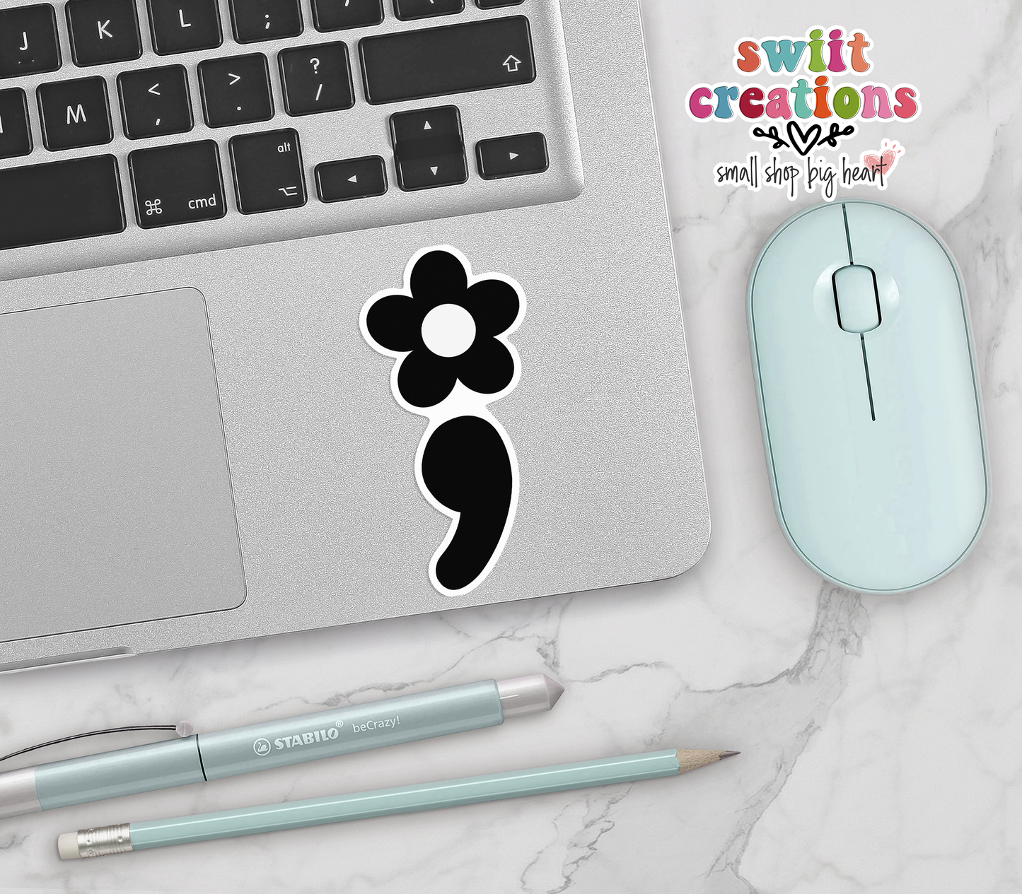 Semicolon Waterproof Sticker (SS078) | SCD468