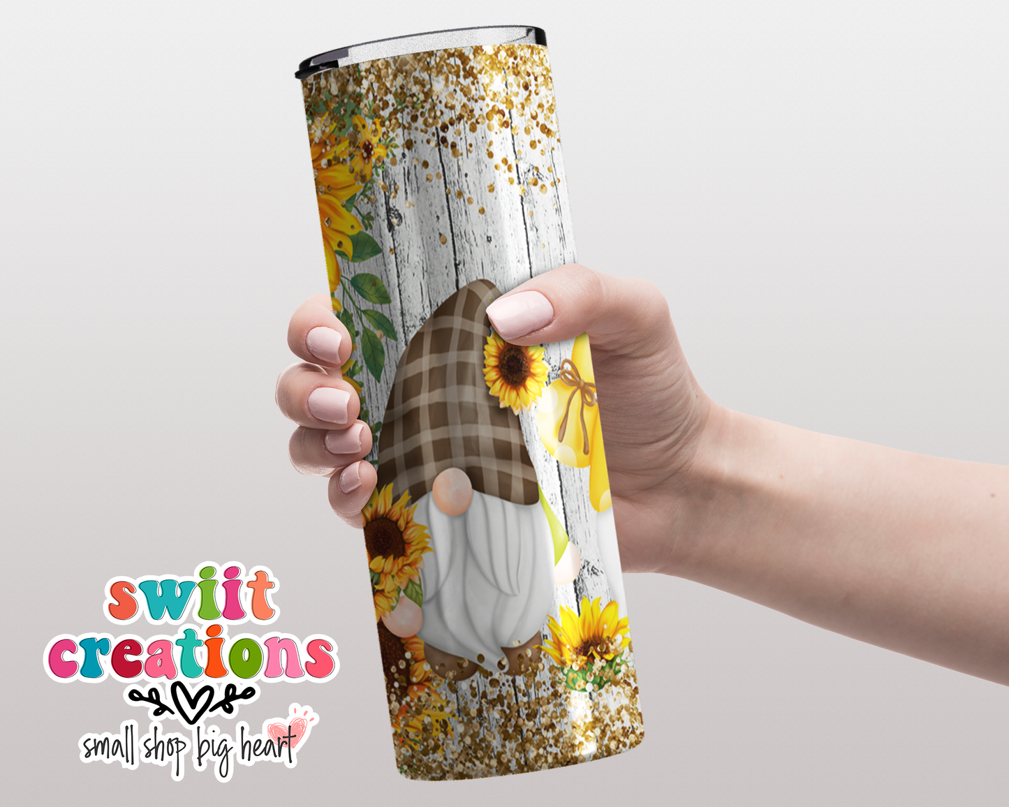 Sunflower Gnome Tumbler (T028)
