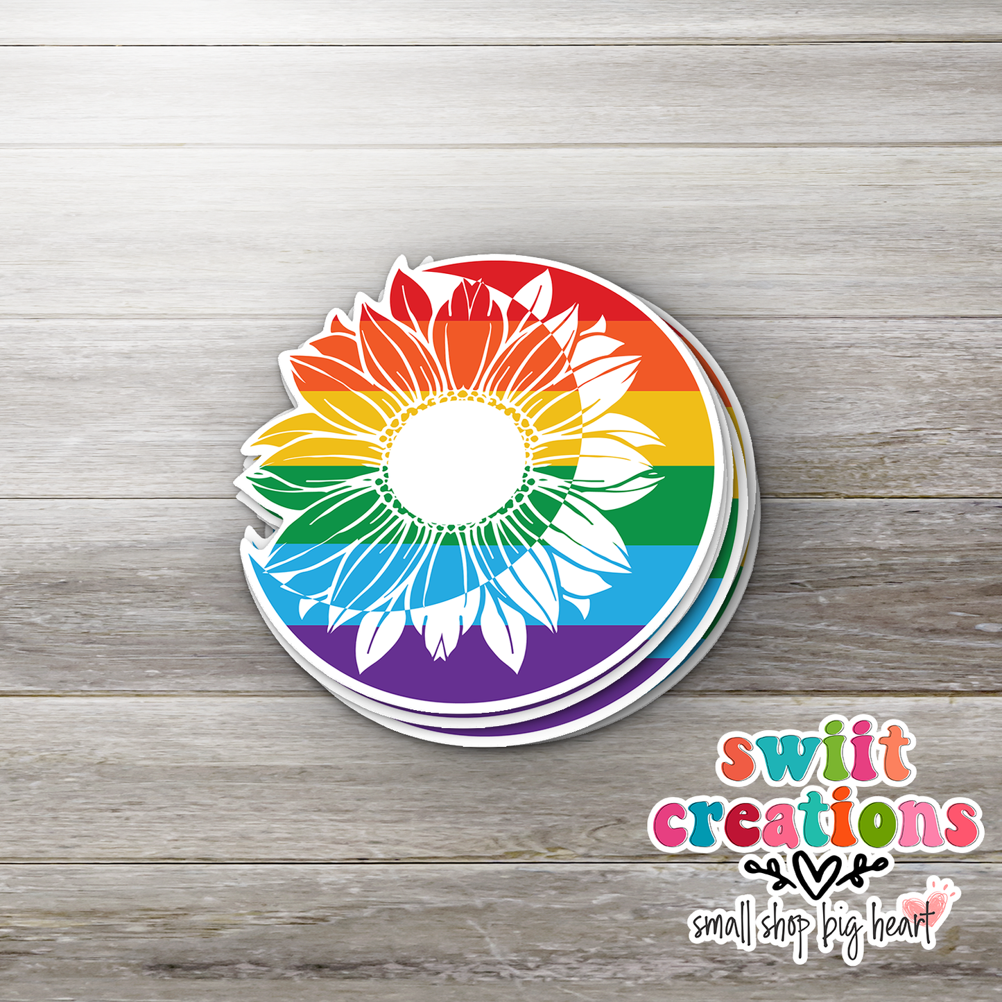 Flower & Moon Rainbow Waterproof Sticker (SS004) | SCD109