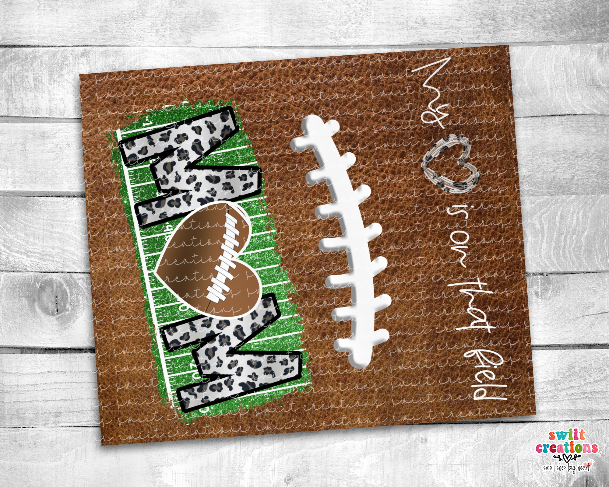 My Heart is On That Field Football Mom Tumbler (T347)