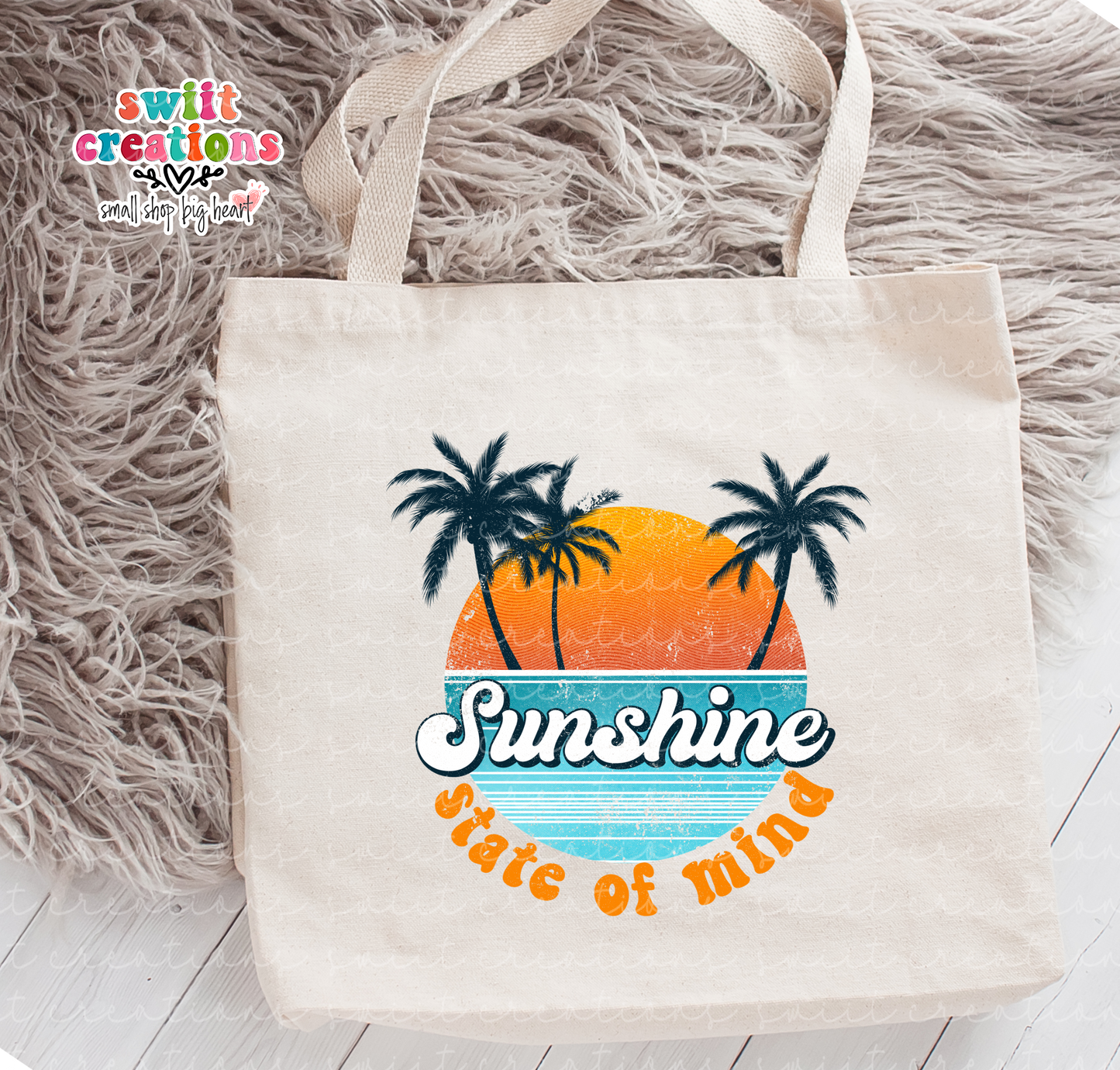 Sunshine State of Mind Large Linen Tote