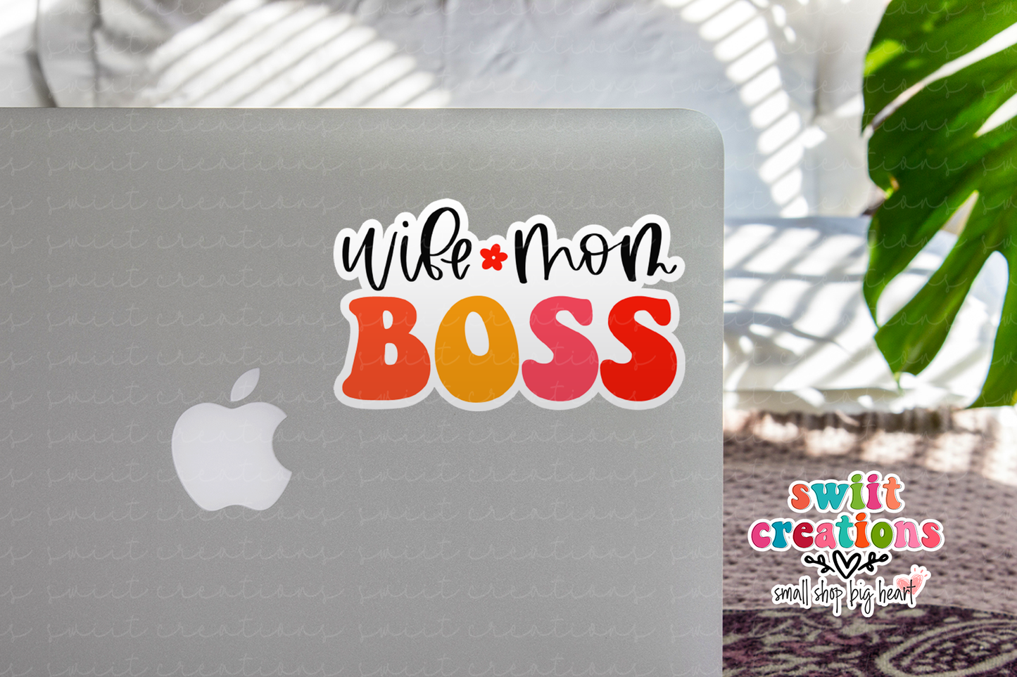 Wife Mom Boss Waterproof Sticker (SS169) | SCD083