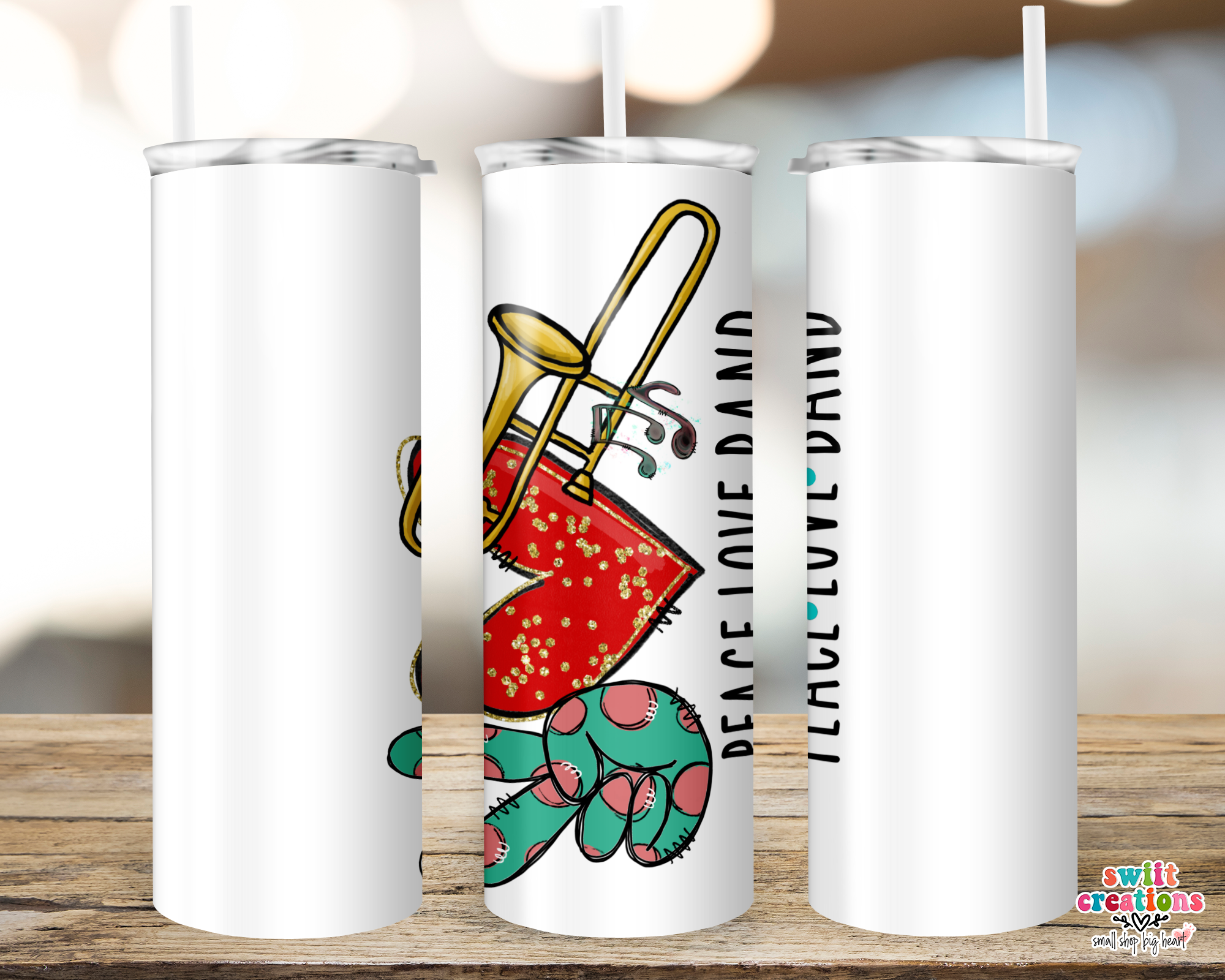 Peace Love Band Tumbler (T267)