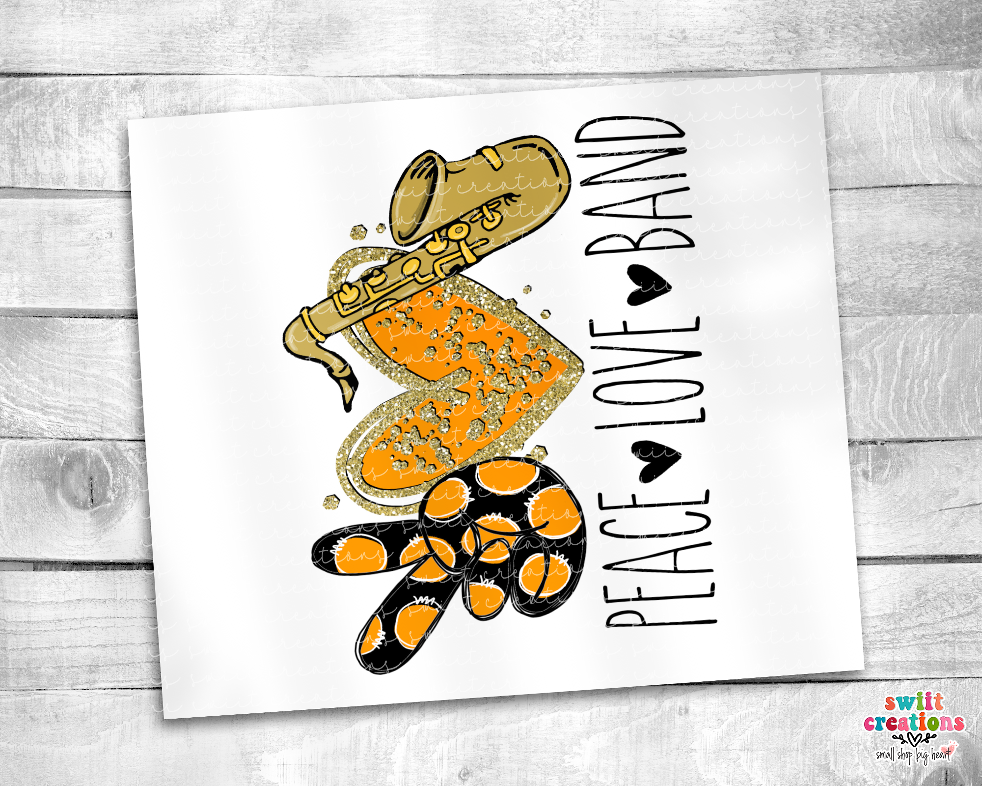 Peace Love Saxophone Tumbler (T264)