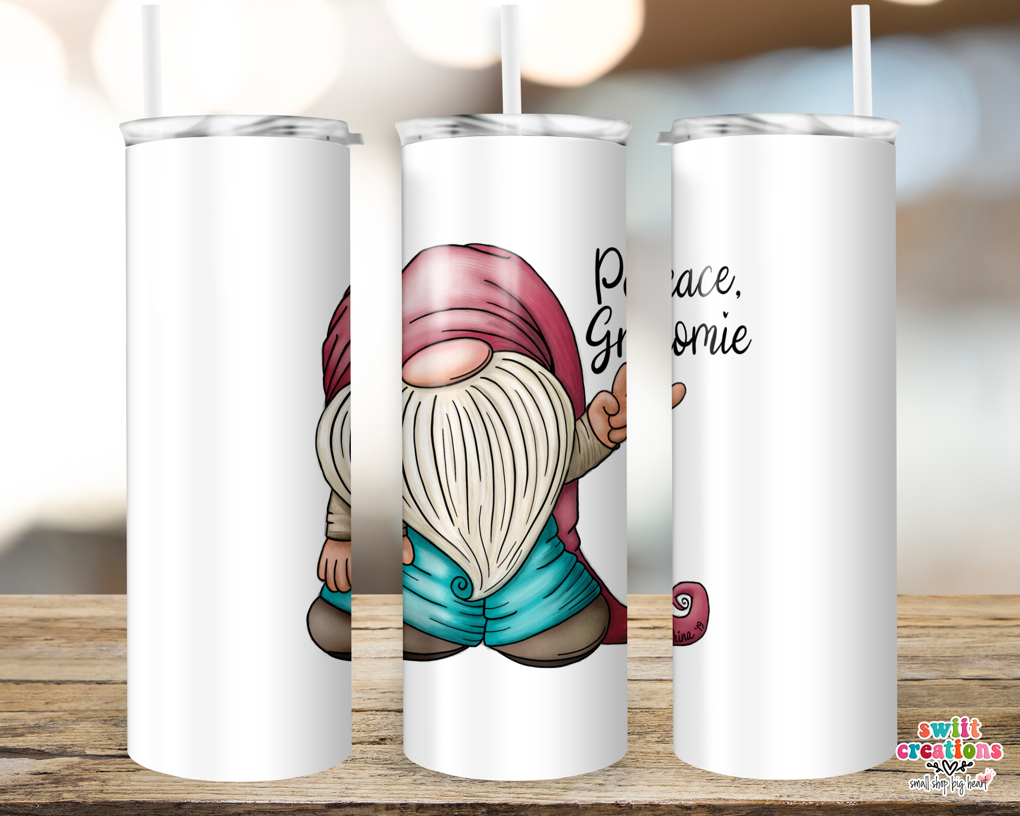 Peace Gnomie Tumbler (T031)