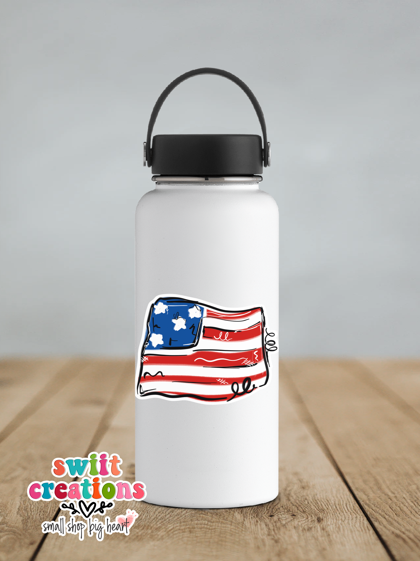 USA Flag Waterproof Sticker (SS285) | SCD404