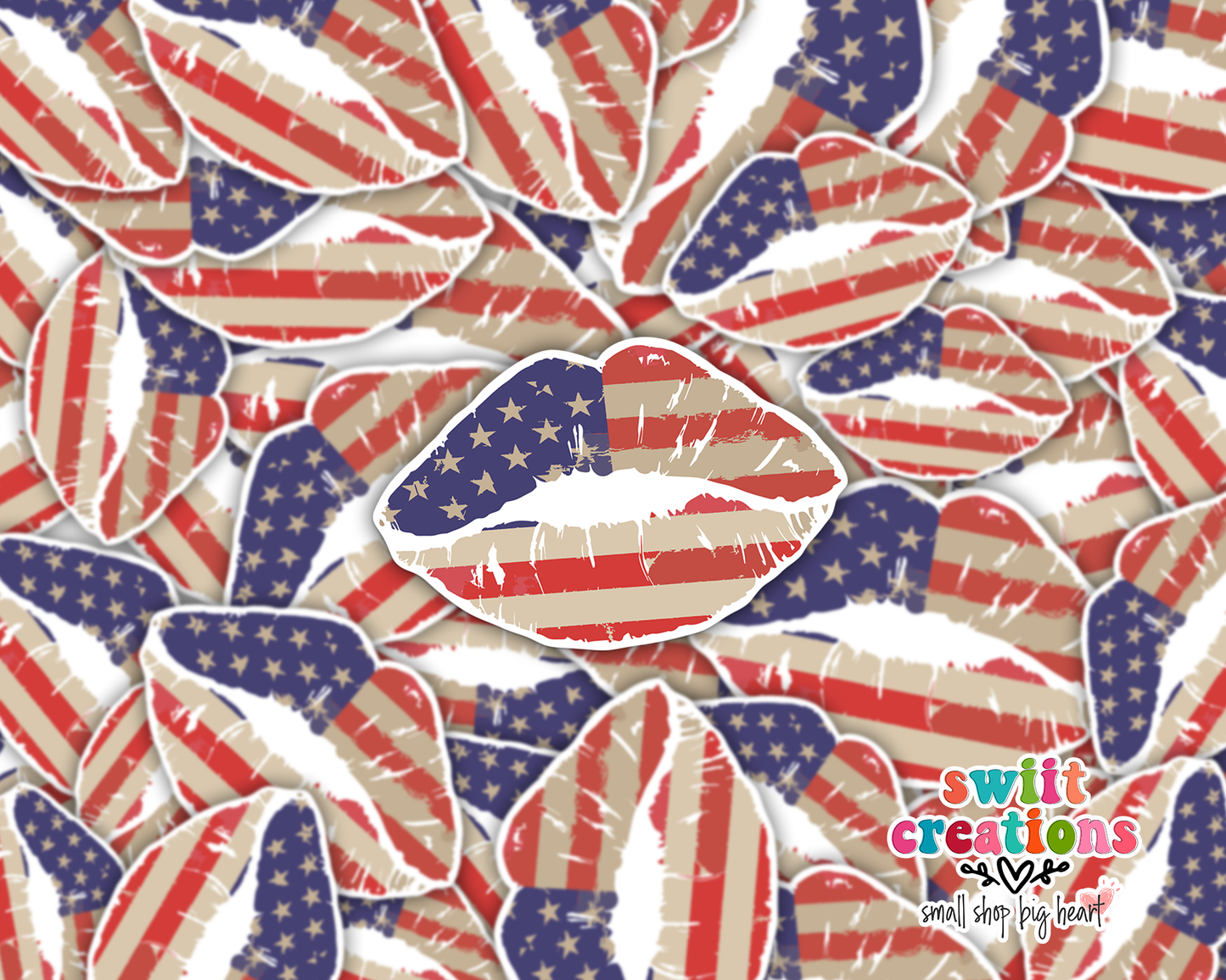 USA Lips Waterproof Sticker (SS167) | SCD151