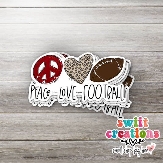 Peace Love Football Sticker (SS033) | SCD131