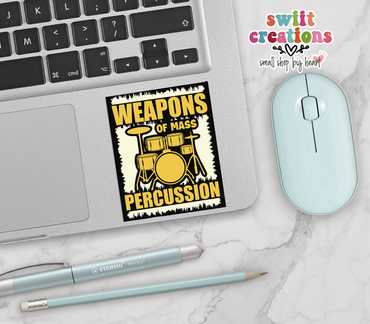 Weapons of Mass Percussion Sticker (SS164) | SCD170