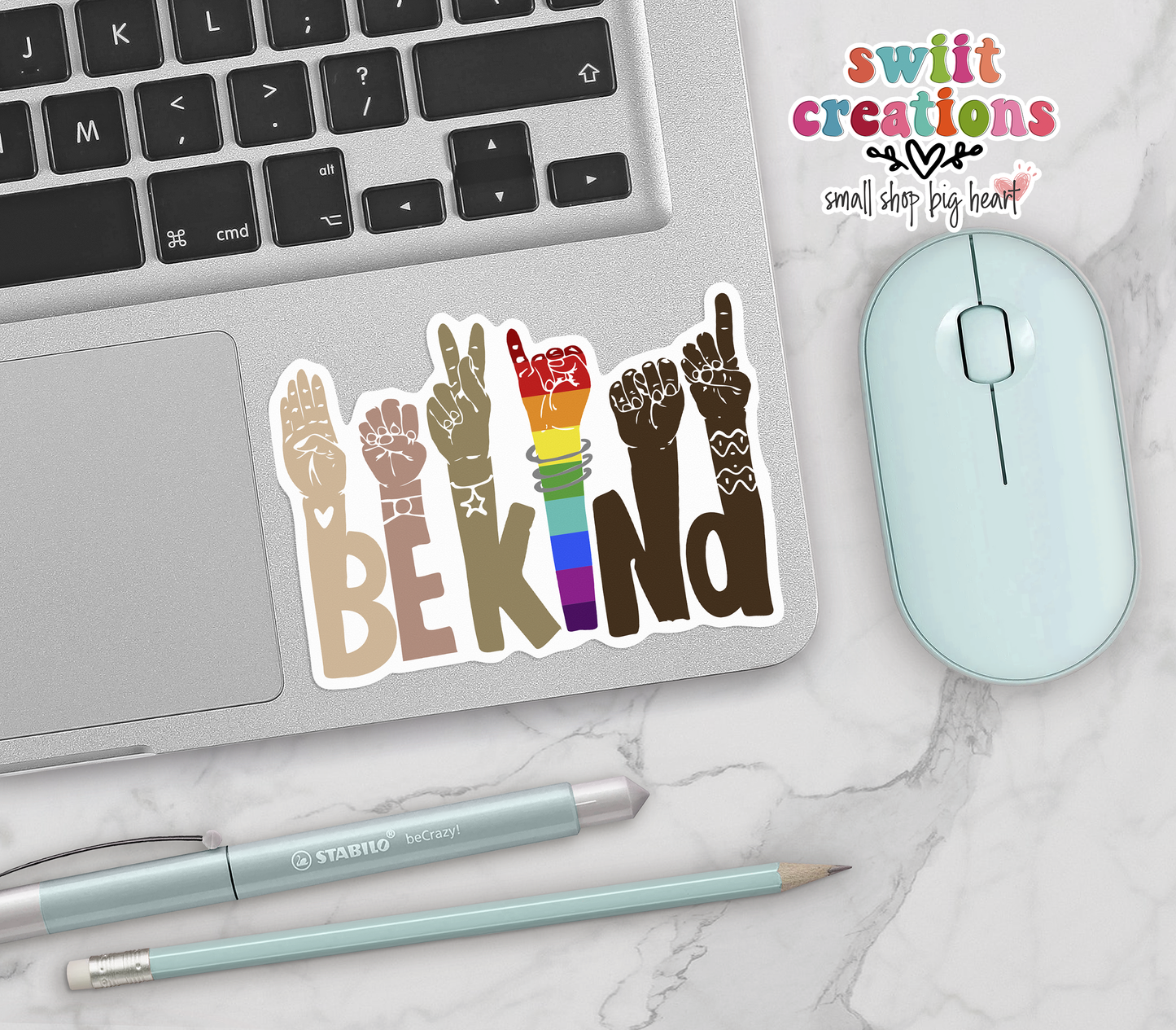 Be Kind Sign Language Waterproof Sticker (SS024) | SCD113