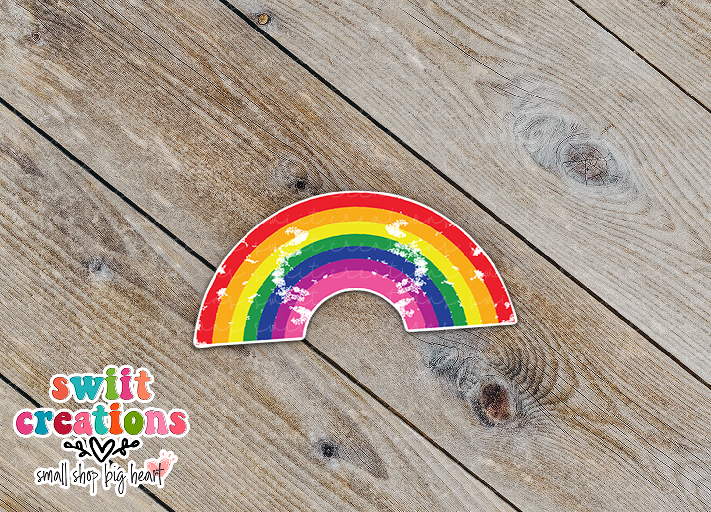 Grunge Rainbow Waterproof Sticker (SS083) | SCD249