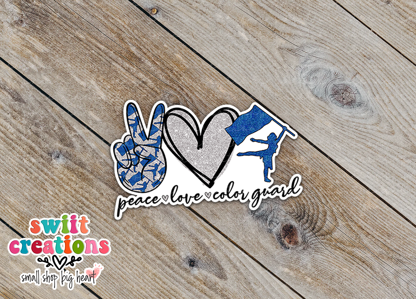 Peace Love Color Guard Sticker (SS160) | SCD115