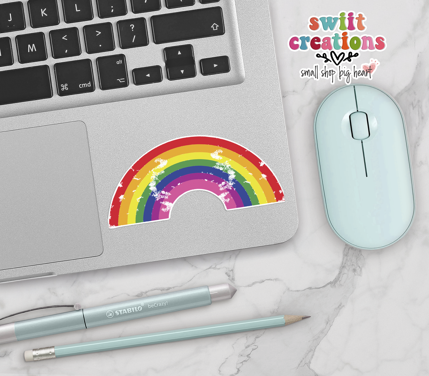 Grunge Rainbow Waterproof Sticker (SS083) | SCD249