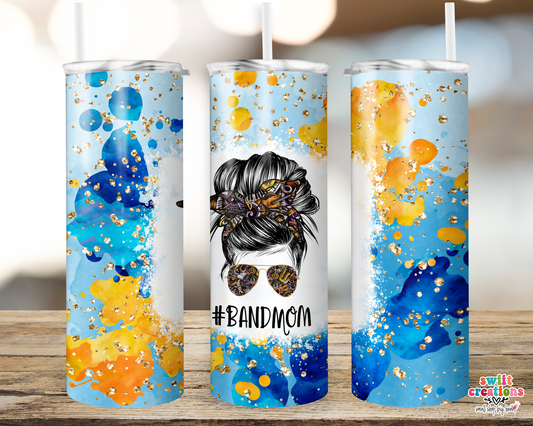 Band Mom Blue and Gold Tumbler (T026)