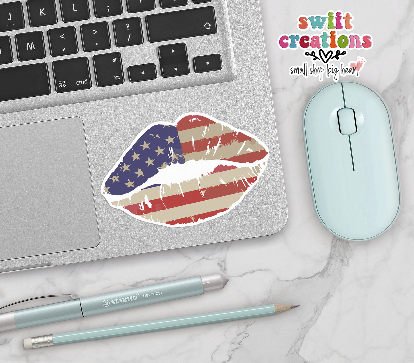 USA Lips Waterproof Sticker (SS167) | SCD151