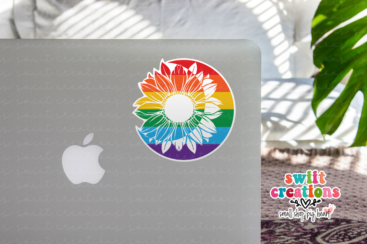 Flower & Moon Rainbow Waterproof Sticker (SS004) | SCD109