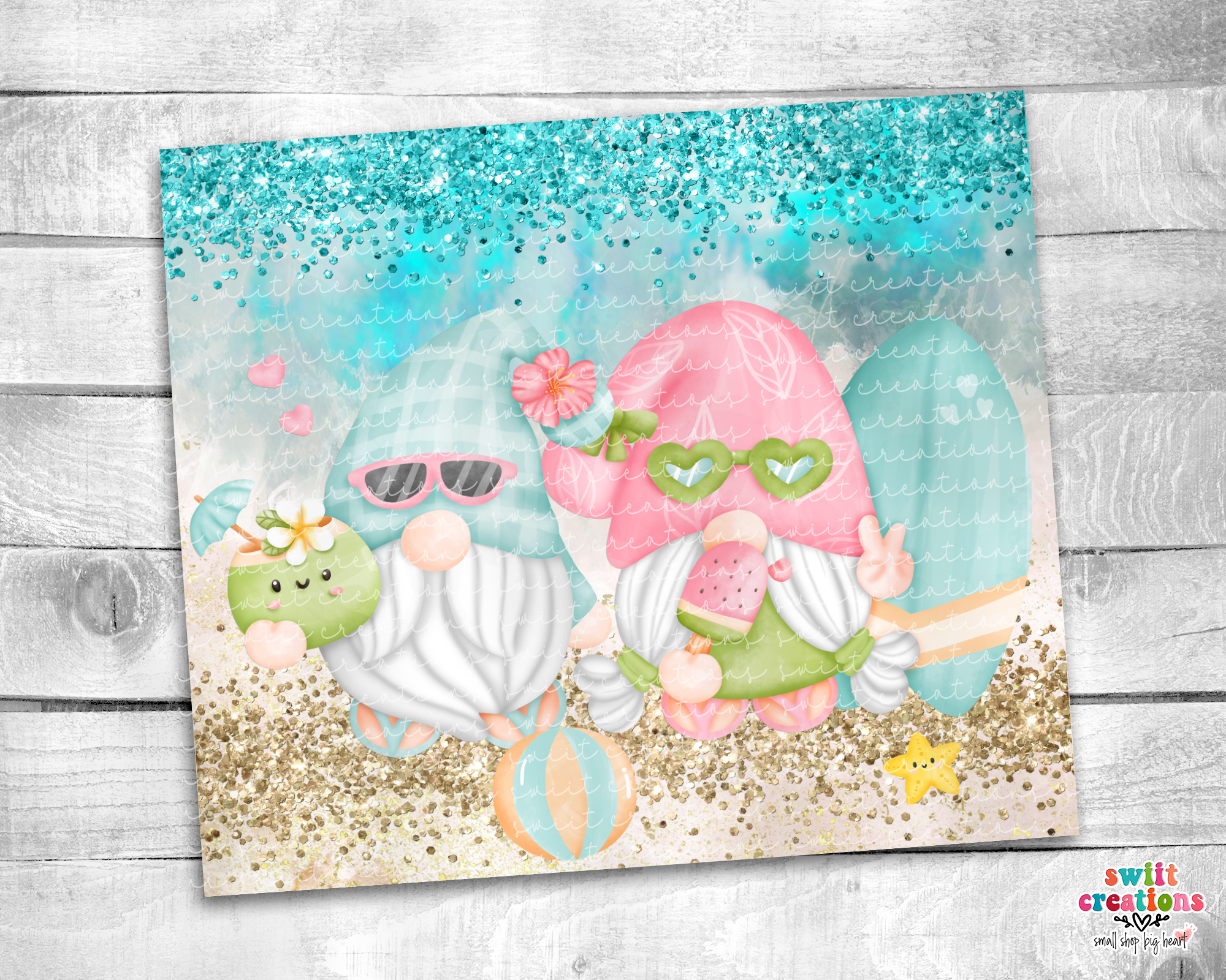 Summer Beach Gnome Tumbler (T228)