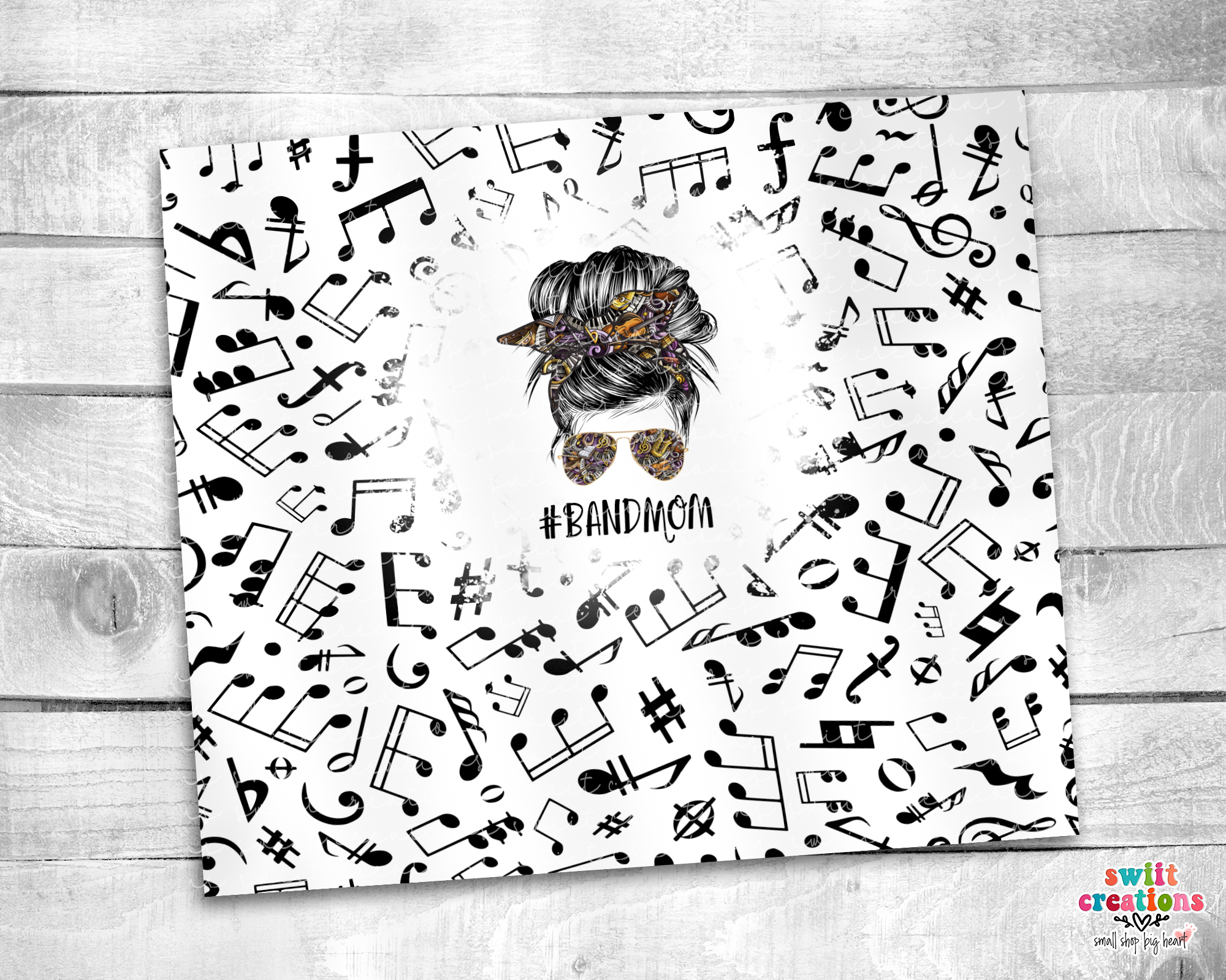 Band Mom Music Notes Tumbler (T032)