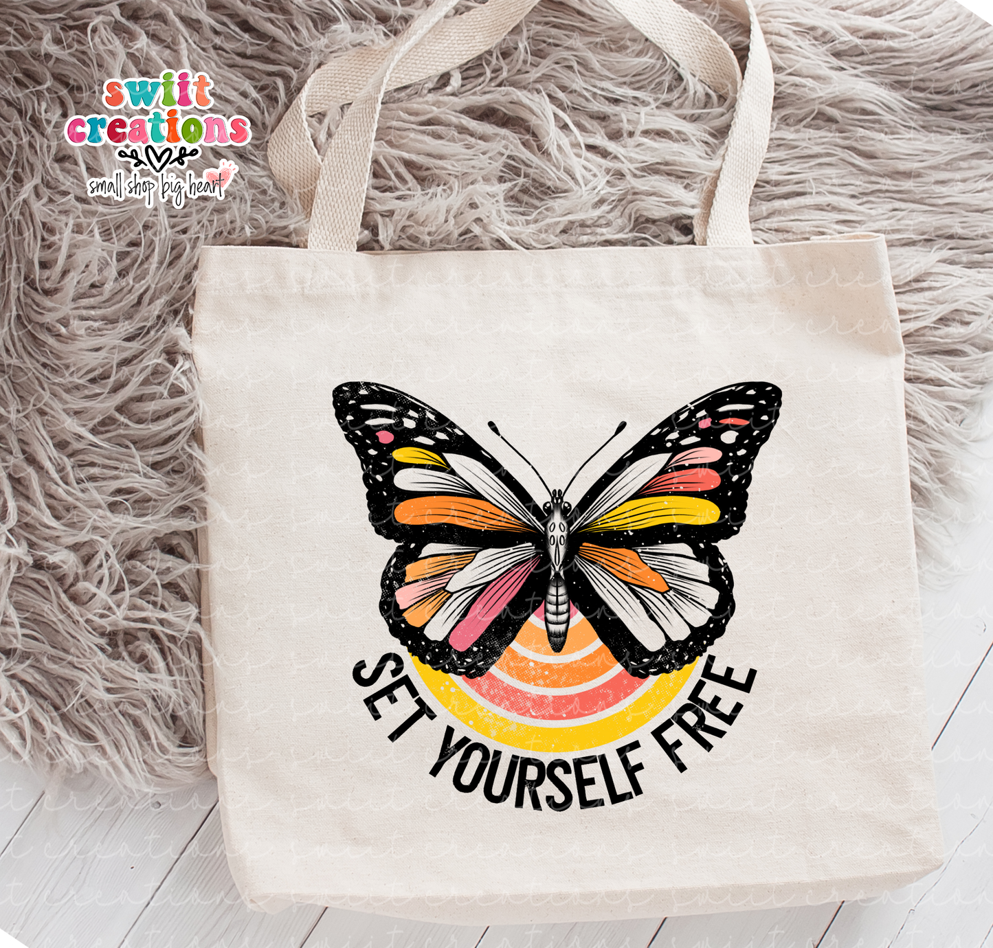 Set Yourself Free Large Linen Tote